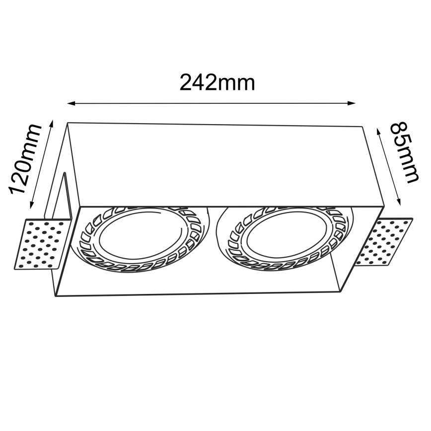 Brosline - Foco empotrable de techo 2xGU10/18W/230V negro