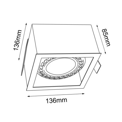 Brosline - Luminaria empotrada de techo 1xGU10/18W/230V negra