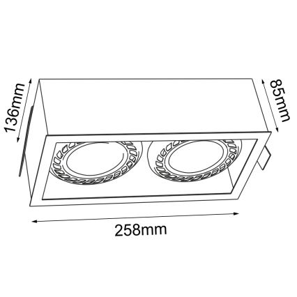 Brosline - Luminaria empotrada de techo 2x GU10/18W/230V blanca