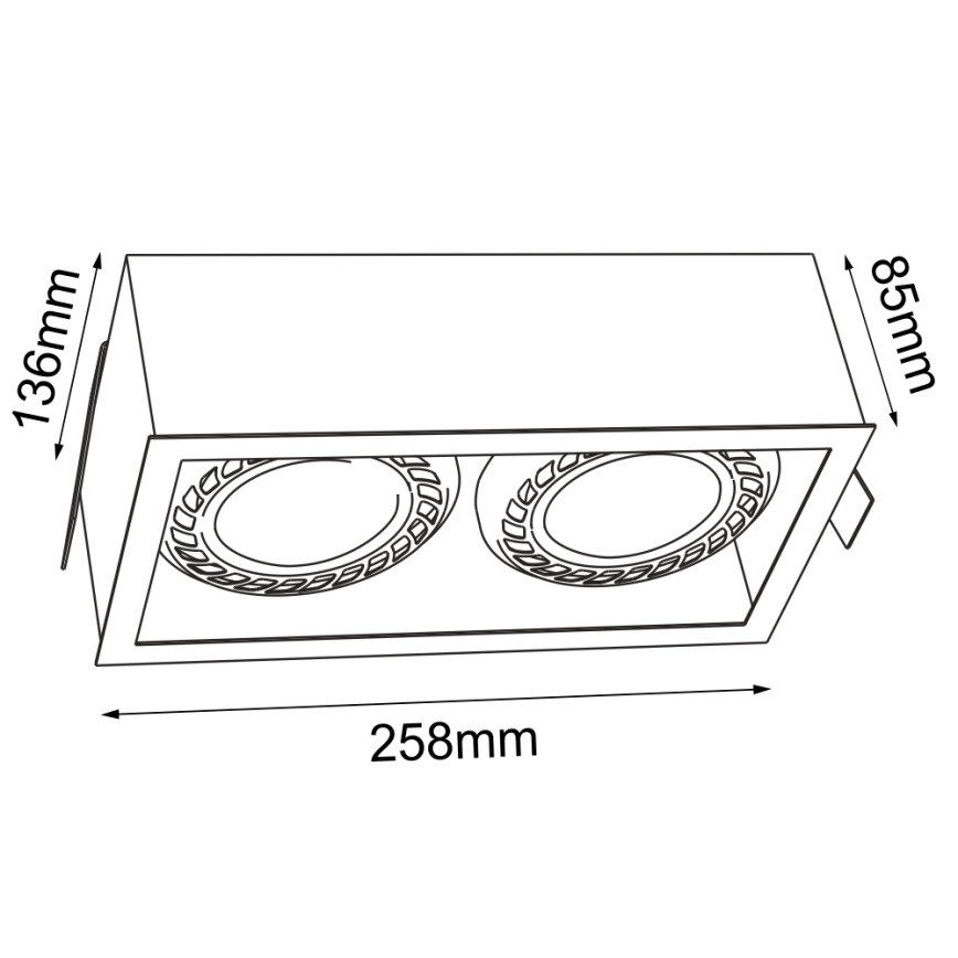 Brosline - Luminaria empotrada de techo 2x GU10/18W/230V blanca