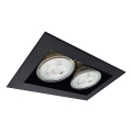 Brosline - Luminaria empotrada para techo 2xGU10/10W/230V negra