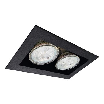 Brosline - Luminaria empotrada para techo 2xGU10/10W/230V negra
