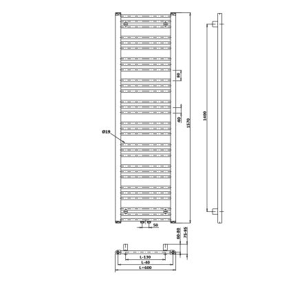 Bruckner - Radiador de baño ALBRECHT 765W/230V 60x157 cm negro mate