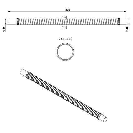Bruckner - Tubo de conexión flexible 80 cm blanco
