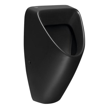 Bruckner - Urinario SCHWARN con conexión posterior, desagüe posterior + sistema de descarga integrado 6 V CC, negro