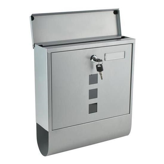 Buzón 34x30,7 cm plateado