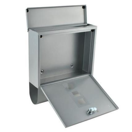 Buzón 34x30,7 cm plateado