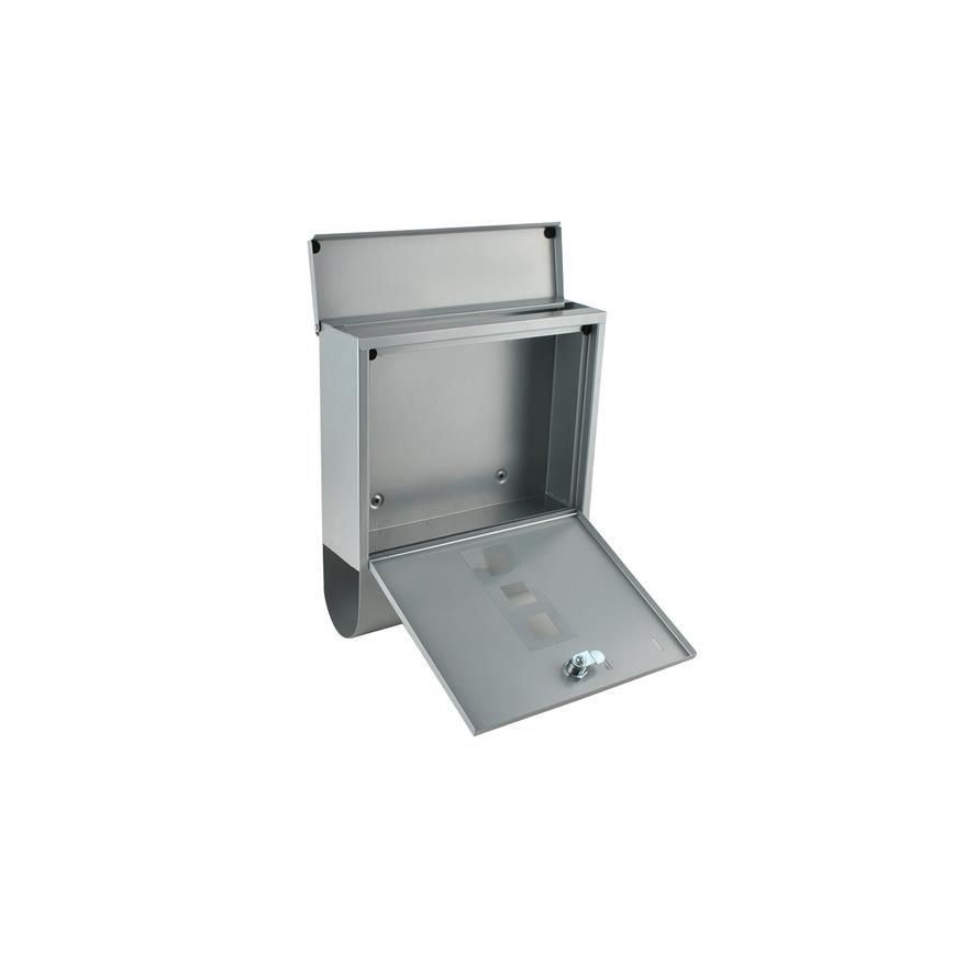 Buzón 34x30,7 cm plateado