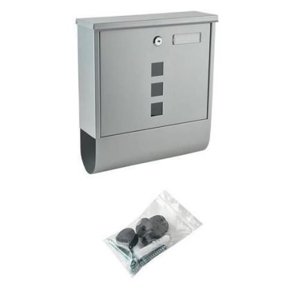 Buzón 34x30,7 cm plateado