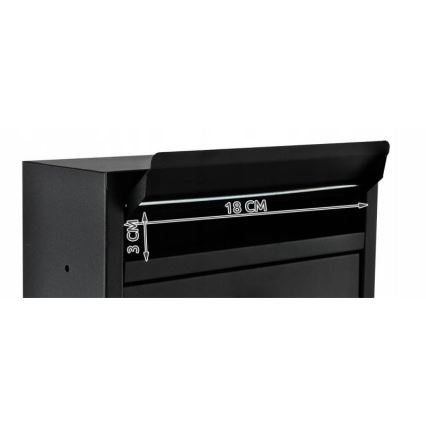 Buzón postal 21,7 x 32 cm negro