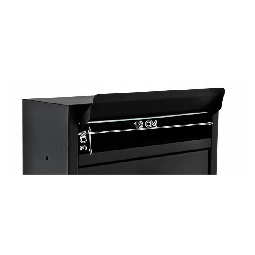 Buzón postal 21,7 x 32 cm negro