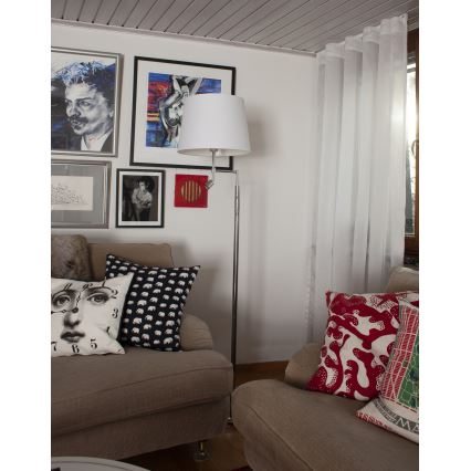 ByRydens - Lámpara LED de pie ORLANDO 1xE27/5W/230V + LED/3W blanco/cromo brillante diá. 36 cm