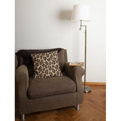 ByRydens - Lámpara de pie LED ORLANDO 1xE27/5W/230V + LED/3W blanca/bronce Ø 36 cm