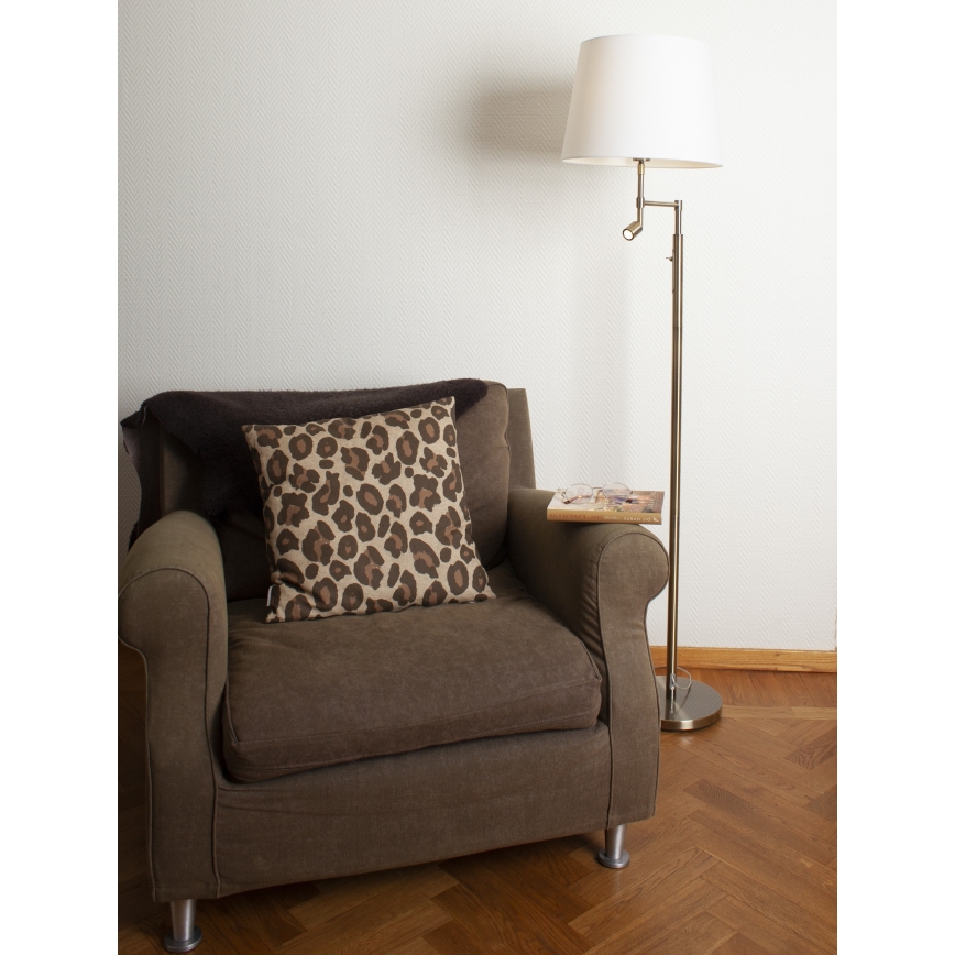 ByRydens - Lámpara de pie LED ORLANDO 1xE27/5W/230V + LED/3W blanca/bronce Ø 36 cm