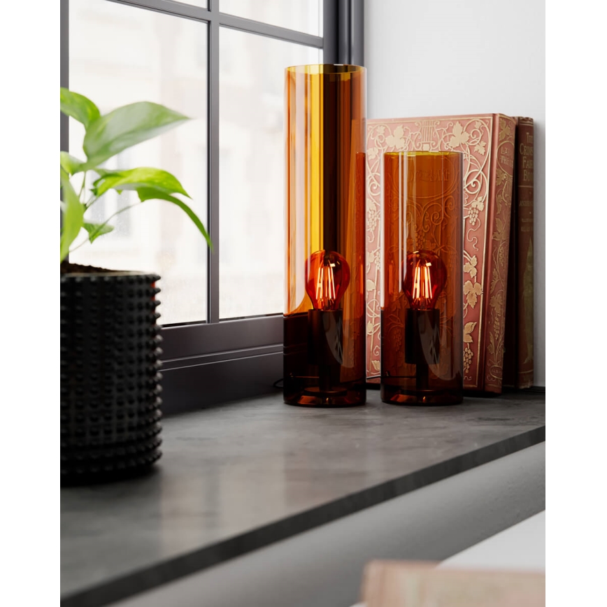 ByRydens - Lámpara de mesa FLAKE 1xE27/5W/230V marrón/ahumado