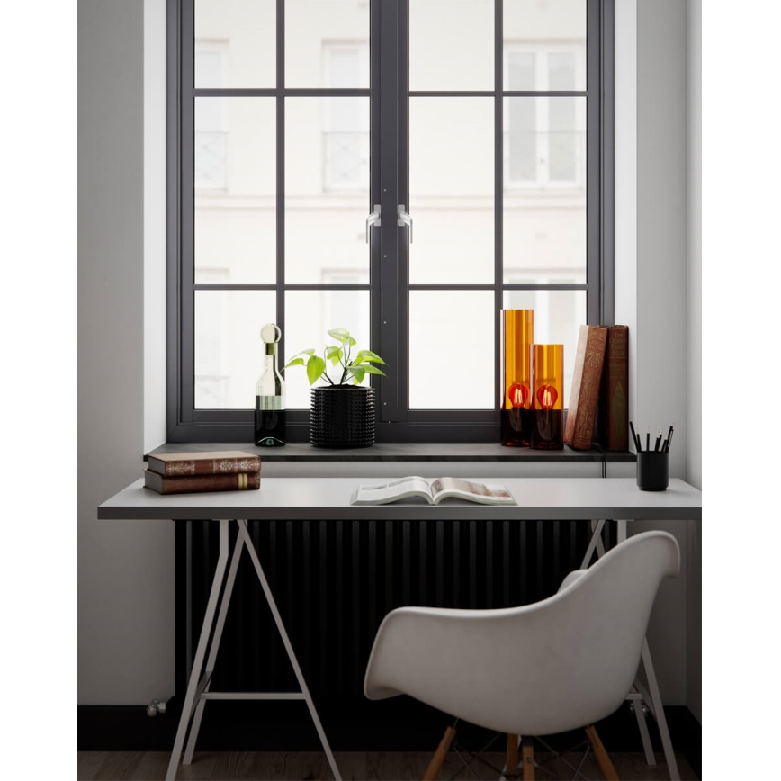 ByRydens - Lámpara de mesa FLAKE 1xE27/5W/230V marrón/ahumado