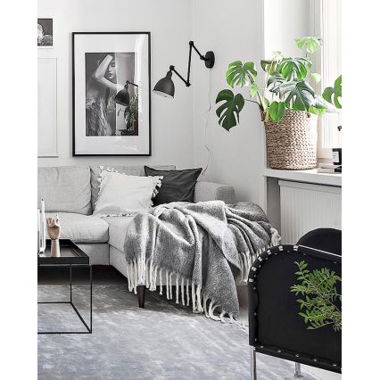 ByRydens - Aplique regulable BAZAR 1xE27/5W/230V negro
