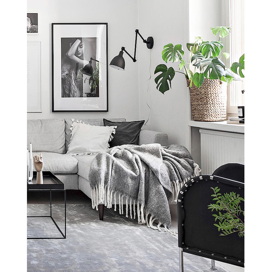 ByRydens - Aplique regulable BAZAR 1xE27/5W/230V negro
