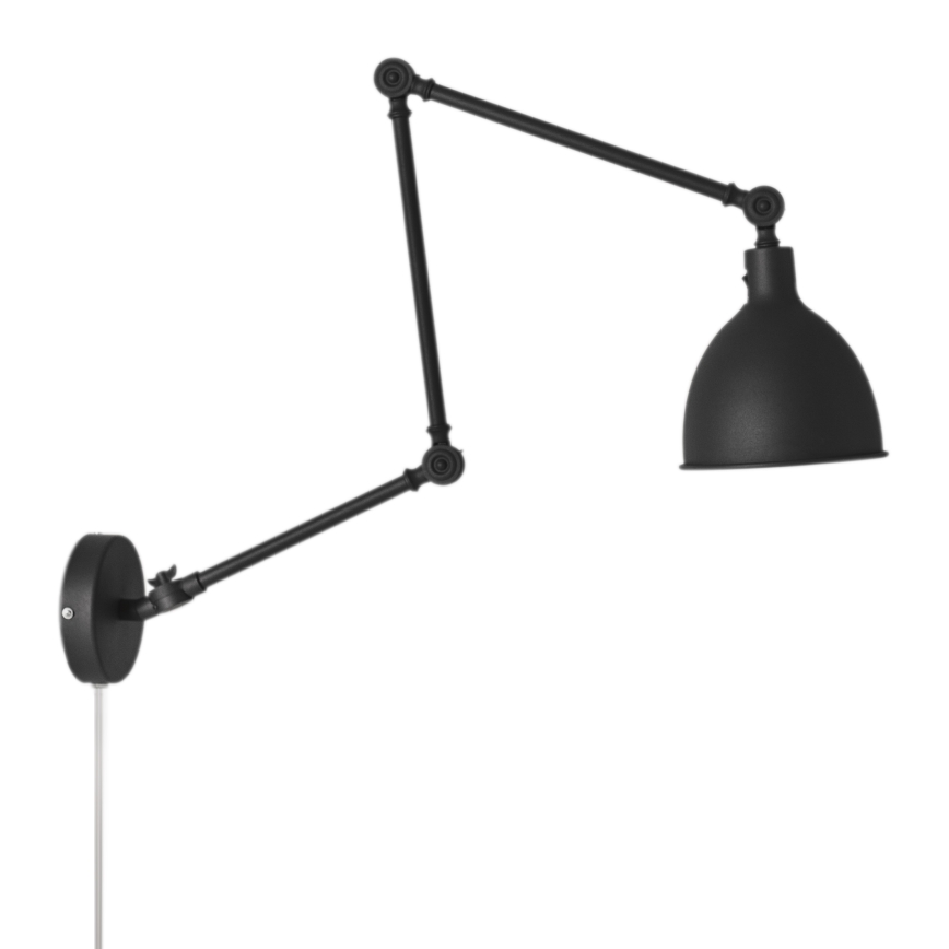 ByRydens - Aplique regulable BAZAR 1xE27/5W/230V negro