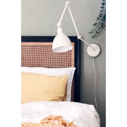 ByRydens - Aplique regulable BAZAR 1xE27/5W/230V blanco