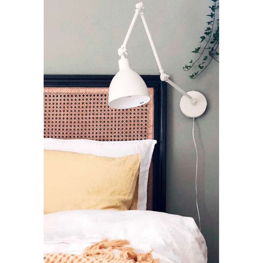 ByRydens - Aplique regulable BAZAR 1xE27/5W/230V blanco