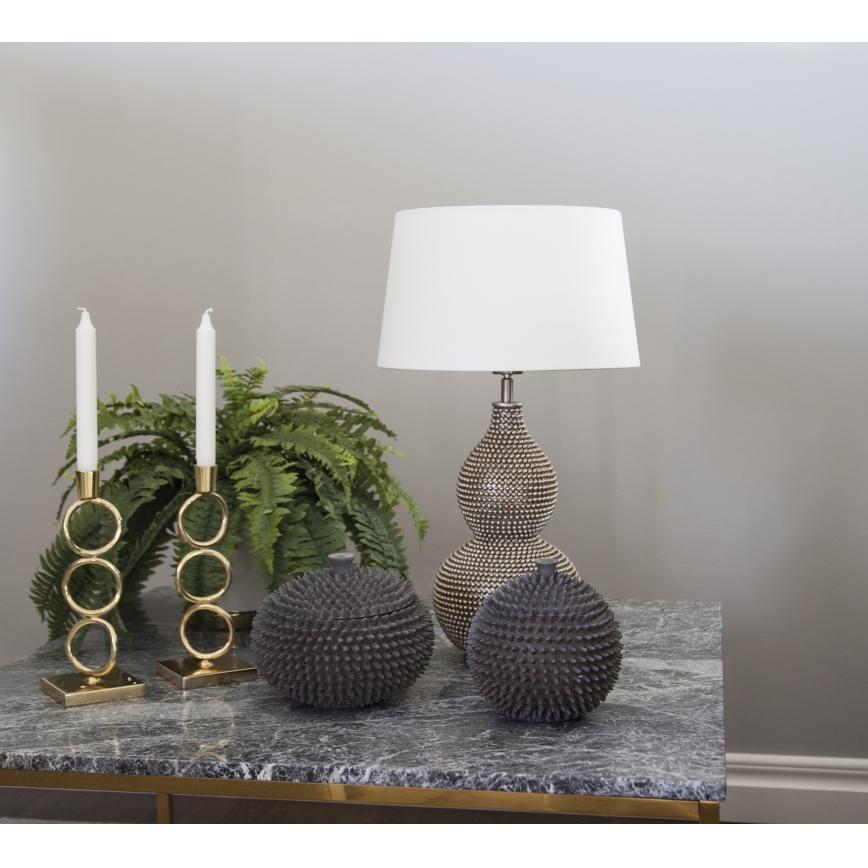 ByRydens - Lámpara de mesa LOFTY 1xE27/5W/230V blanco/plateado