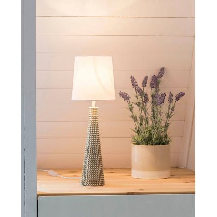 ByRydens - Lámpara de mesa LOFTY 1xE27/5W/230V blanca/plateada