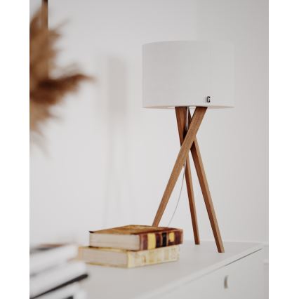 ByRydens - Lámpara de sobremesa VEGA 1xE27/8W/230V blanca/roble