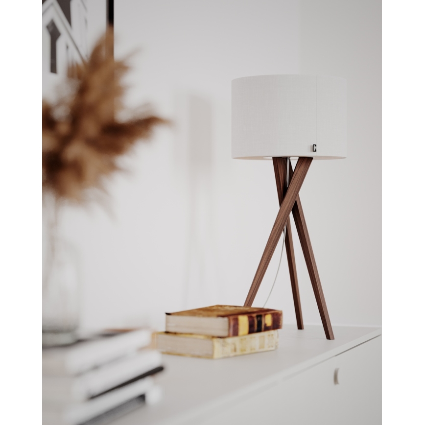 ByRydens - Lámpara de mesa VEGA 1xE27/8W/230V blanco/nogal