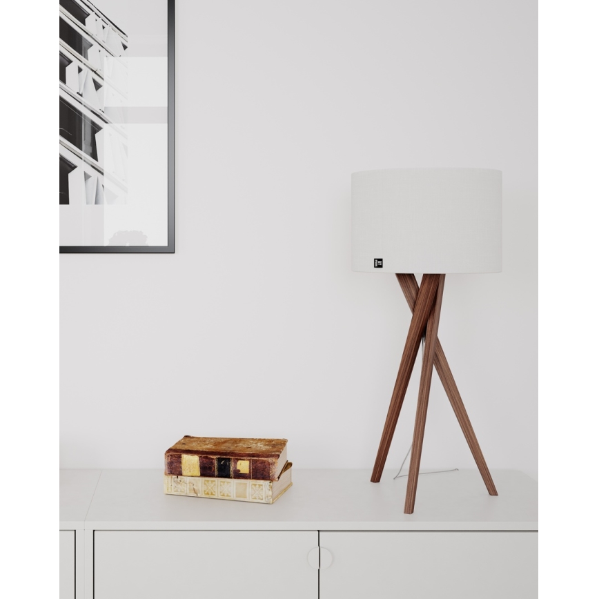 ByRydens - Lámpara de mesa VEGA 1xE27/8W/230V blanco/nogal