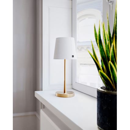ByRydens - Lámpara de mesa LUMI 1xE27/8W/230V blanca/dorada 48,5 cm