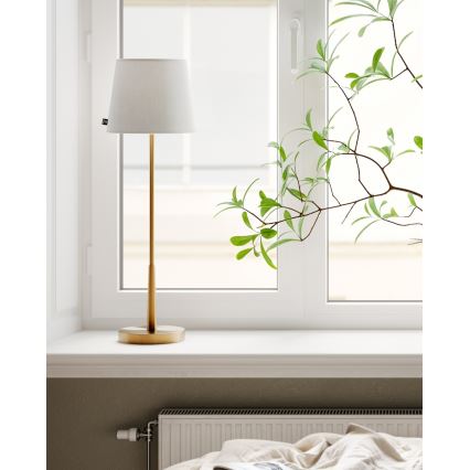 ByRydens - Lámpara de mesa LUMI 1xE27/8W/230V blanco/dorado 68,5 cm
