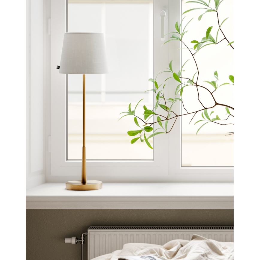 ByRydens - Lámpara de mesa LUMI 1xE27/8W/230V blanco/dorado 68,5 cm