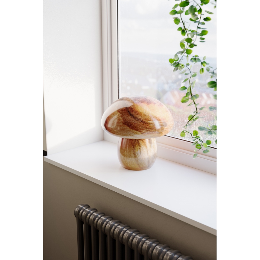 ByRydens - Lámpara de mesa MIRA MUSHROOM 1xE27/8W/230V marrón