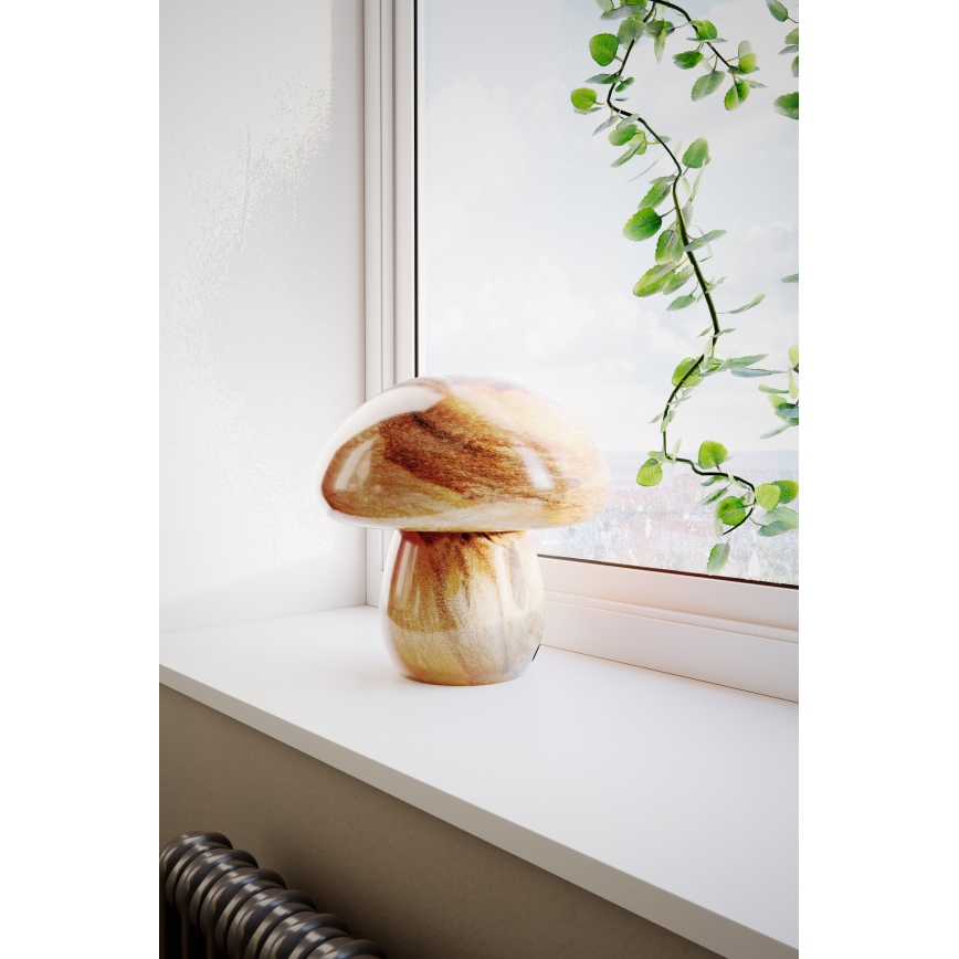 ByRydens - Lámpara de mesa MIRA MUSHROOM 1xE27/8W/230V marrón