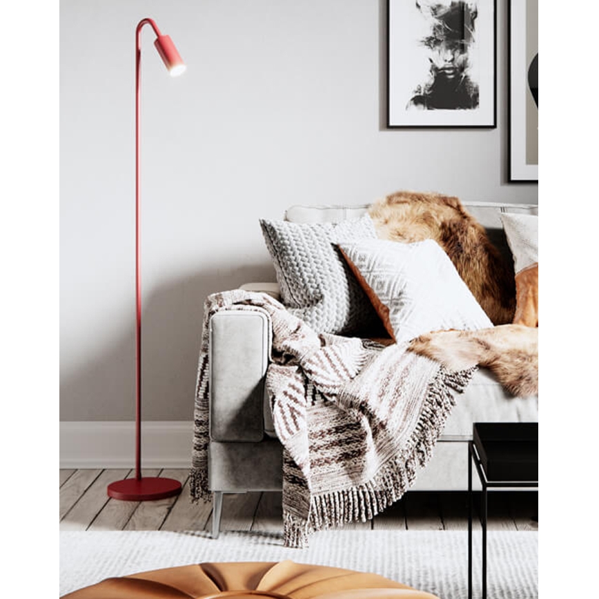 ByRydens - Lámpara de pie CURVE 1xGU10/7W/230V roja