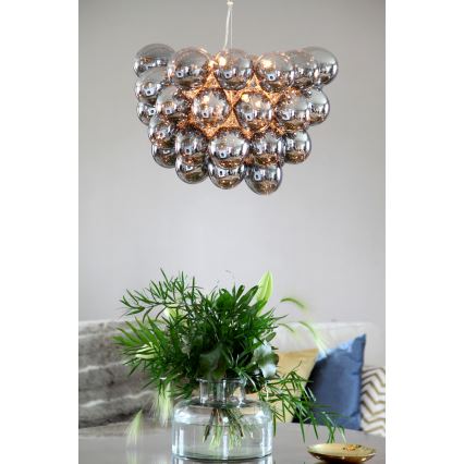 ByRydens - Lámpara colgante GROSS 8xG9/4W/230V ahumado/negro diá. 50 cm