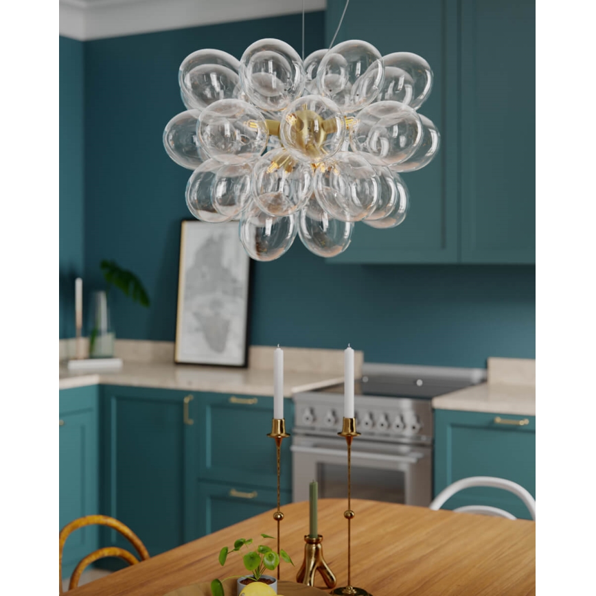 ByRydens - Lámpara colgante con cable GROSS 8xG9/5W/230V transparente