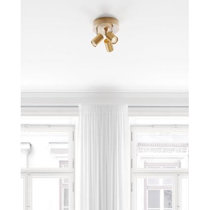 ByRydens - Luminaria de focos CORRECT 3xGU10/7W/230V, acabado dorado, diámetro 20 cm