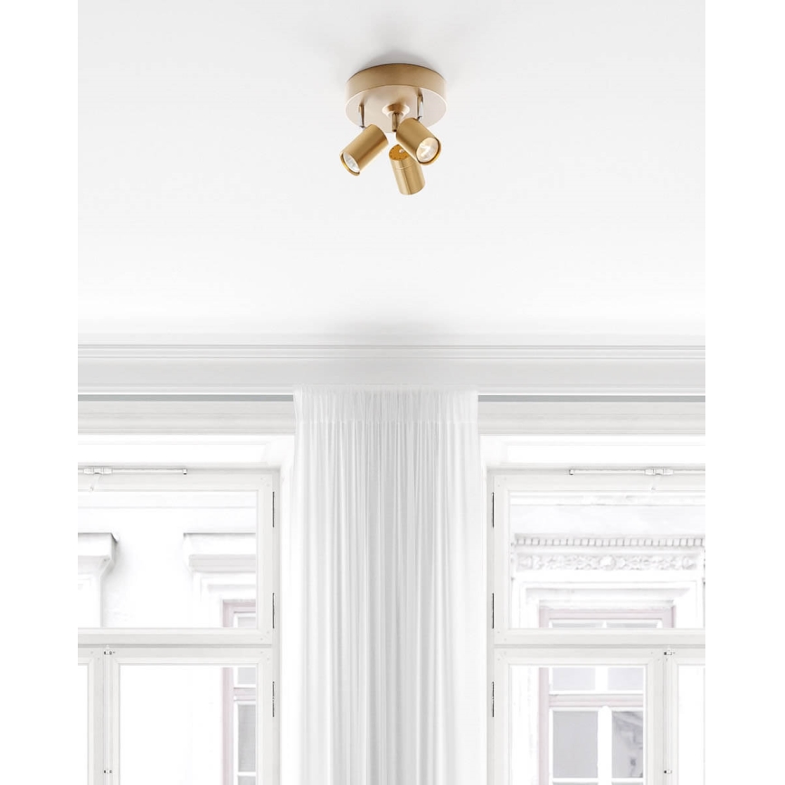 ByRydens - Luminaria de focos CORRECT 3xGU10/7W/230V, acabado dorado, diámetro 20 cm