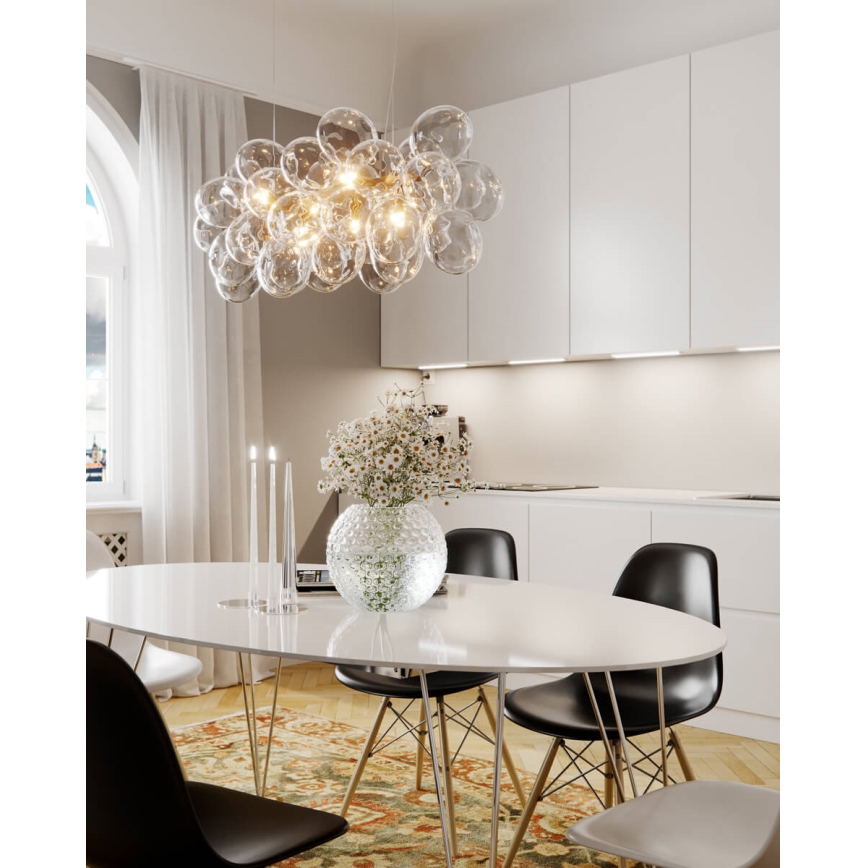 ByRydens - Lámpara colgante con cable GROSS BAR 8xG9/4W/230V transparente