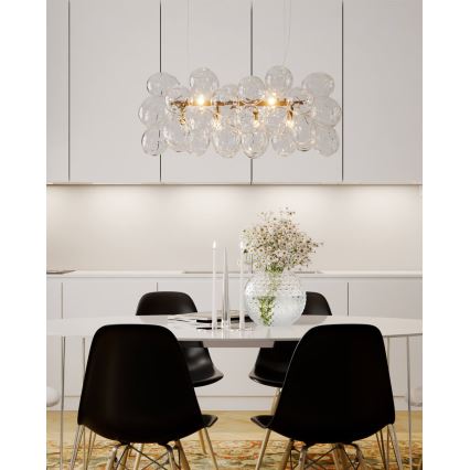 ByRydens - Lámpara colgante con cable GROSS BAR 8xG9/4W/230V transparente