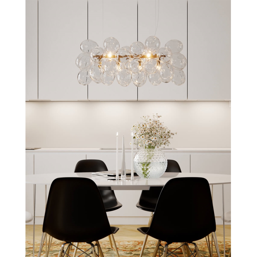 ByRydens - Lámpara colgante con cable GROSS BAR 8xG9/4W/230V transparente