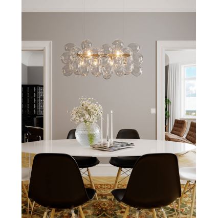 ByRydens - Lámpara colgante con cable GROSS BAR 8xG9/4W/230V transparente