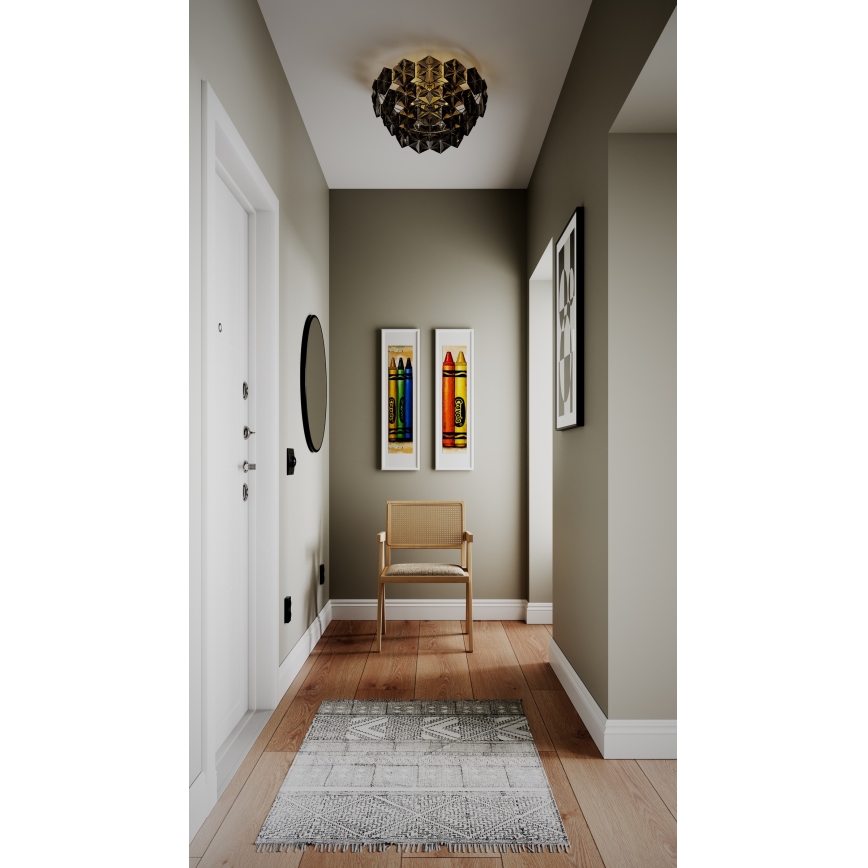 ByRydens - Plafón MONARQUE 3xE27/5W/230V negro diá. 51 cm