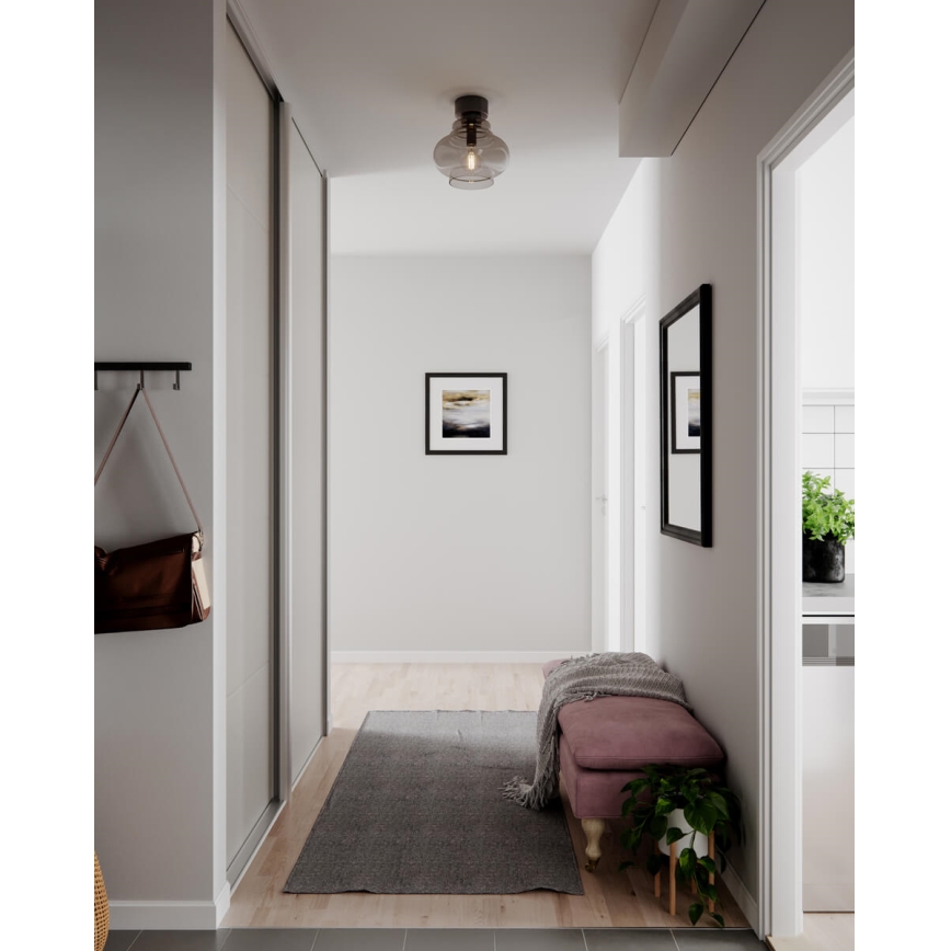 ByRydens - Lámpara de techo DOLORES 1xE27/5W/230V Ø 30 cm gris/ahumado