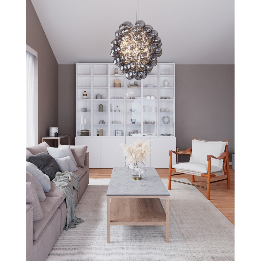 ByRydens - Lámpara colgante con cable DELUXE 4xE14/5W/230V gris/ahumado