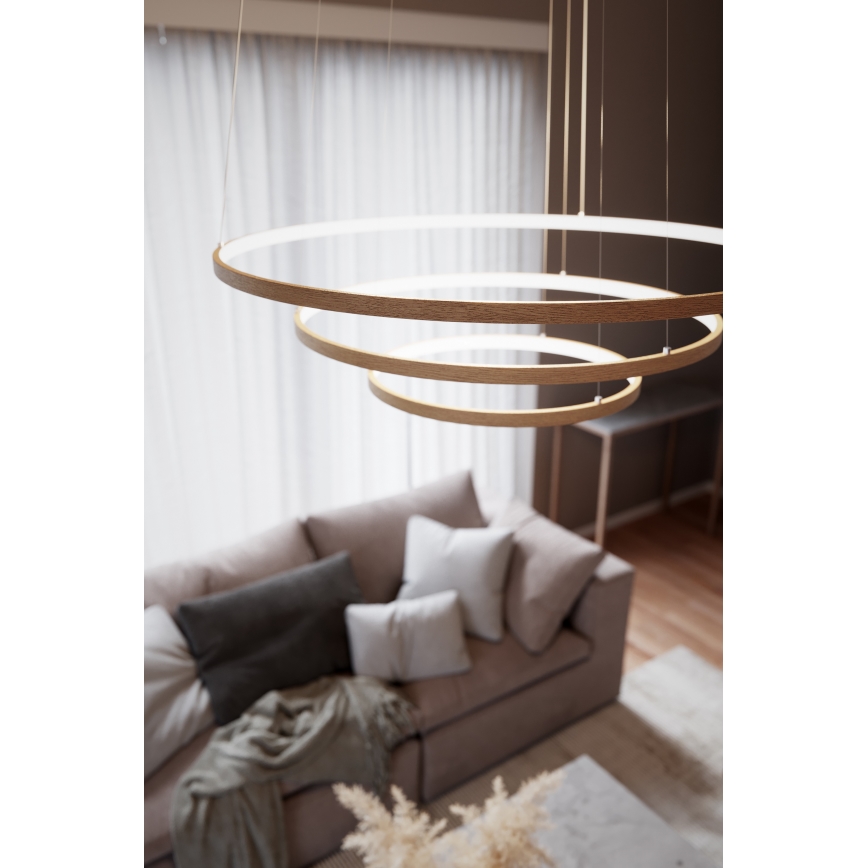 ByRydens - Lámpara LED colgante con cable TRIONE LED/45W/230V beige Ø 80 cm