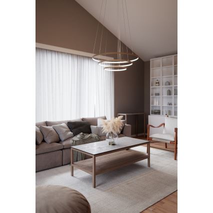 ByRydens - Lámpara LED colgante con cable TRIONE LED/45W/230V beige Ø 80 cm
