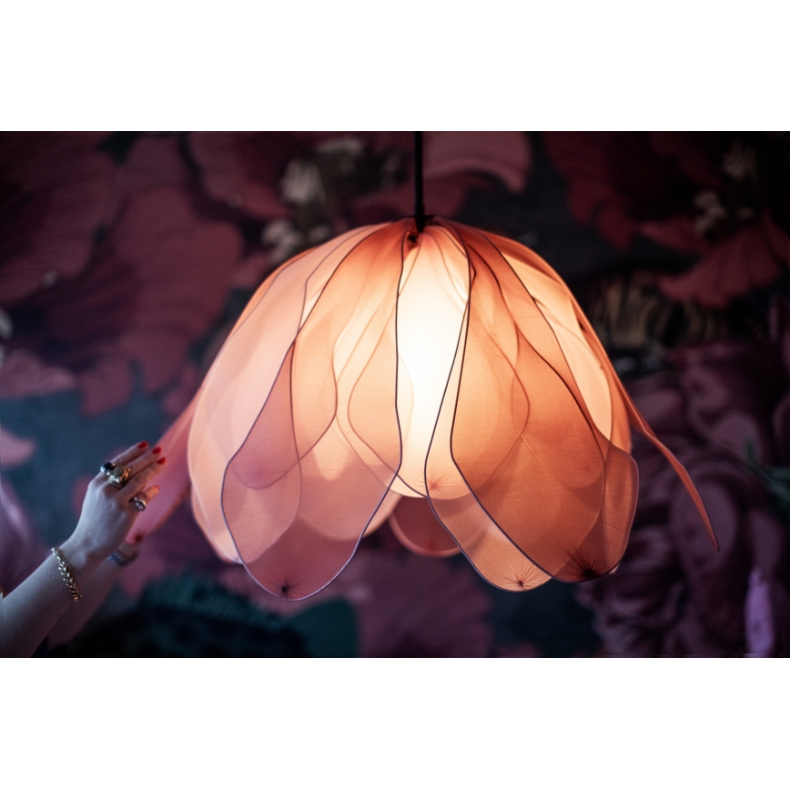 ByRydens - Lámpara colgante LOU LOU 1xE27/5W/230V rosa diá. 80 cm